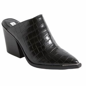 Steve Madden Western Alanna Black Croc Mules